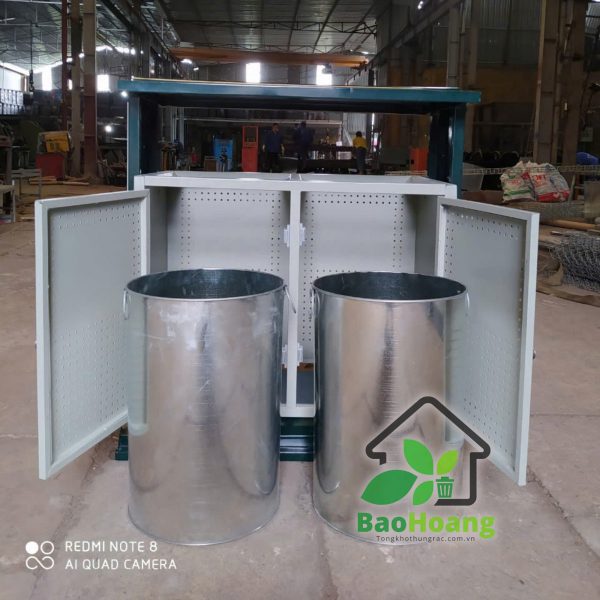 Thùng rác công cộng hai ngăn A88-O - Ảnh 5