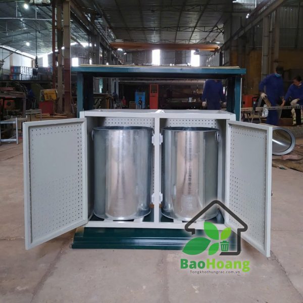 Thùng rác công cộng hai ngăn A88-O - Ảnh 4