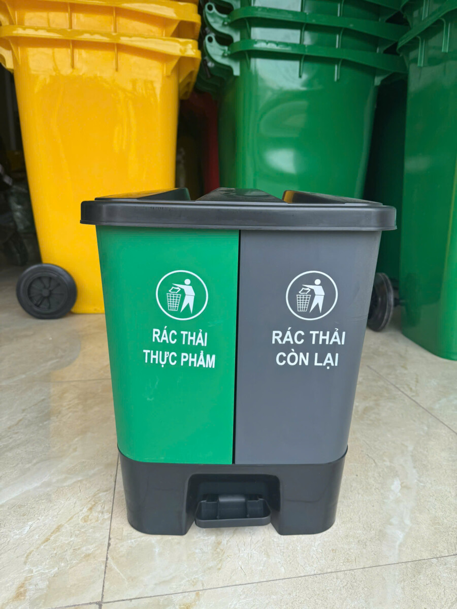 Thùng 2 ngăn nhựa