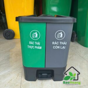 Thùng rác 2 ngăn nhựa